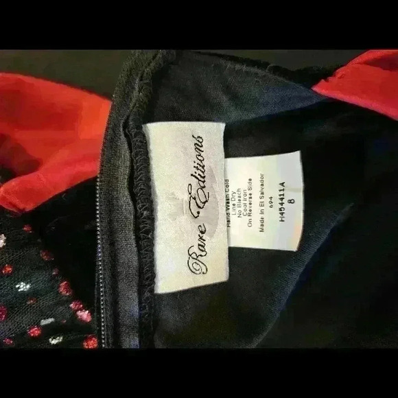 Charming Black and Red Polka Dot Dress for Girls - Picture 9 of 10